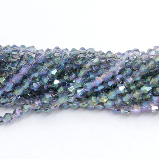 4mm Bicone crystal beads green light about 100 beads