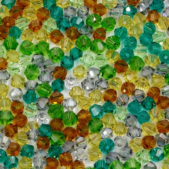AAA 4mm mix bicone crystal beads,  Bag of 50, Mountain