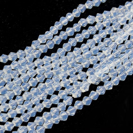 Chinese Crystal 4mm Bicone Bead Strand, opal, about 110 beads