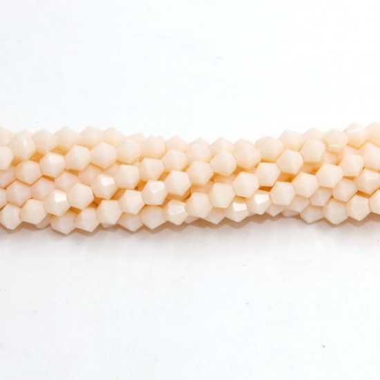 Chinese Crystal 4mm Bicone Bead Strand, Opaque peach, about 100 beads