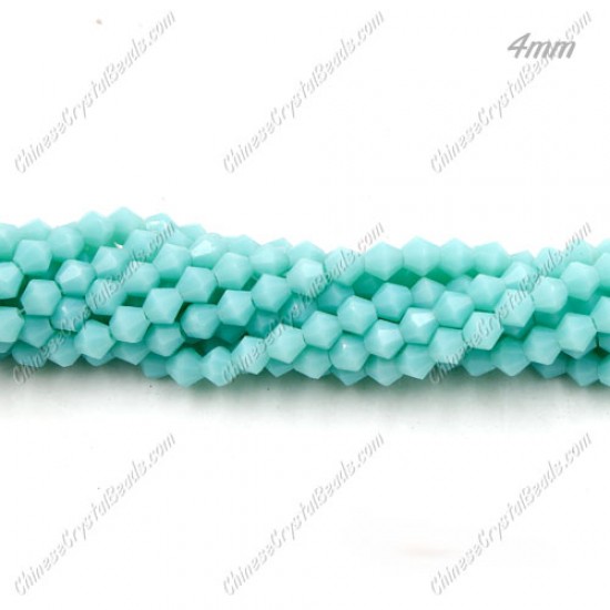 Chinese Crystal 4mm Bicone Bead Strand, Opaque turquoise , about 110 beads