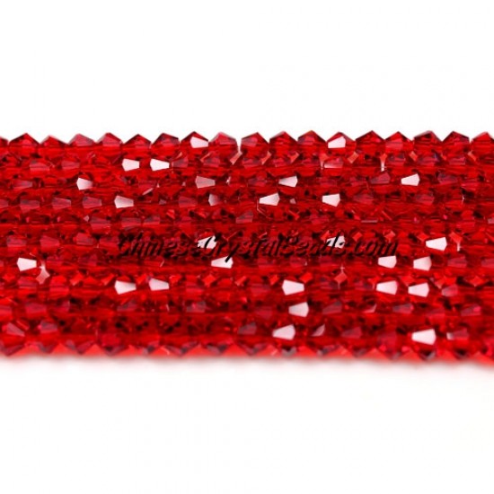 Chinese Crystal Bicone bead strand, 6mm, Siam, about 50 beads
