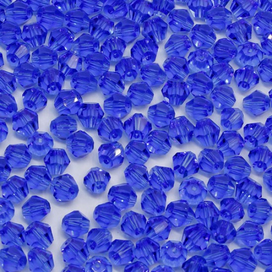 280 beads 6mm AAA bicone crystal beads med sapphire