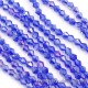 6mm bicone crystal beads, med sapphire AB about 50 beads