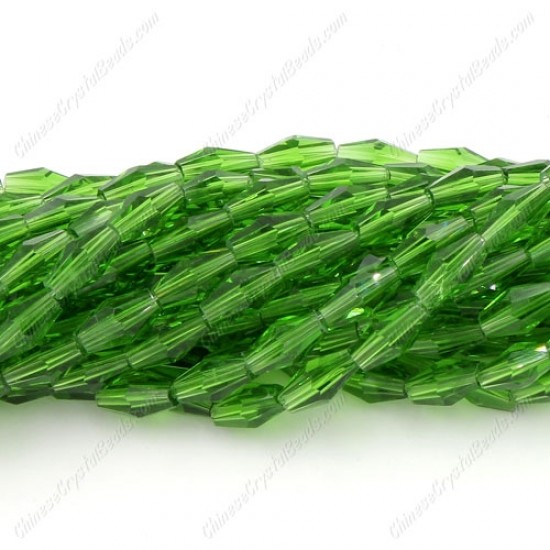 4x8mm crystal bicone beads, fern green, about 72 beads per strand