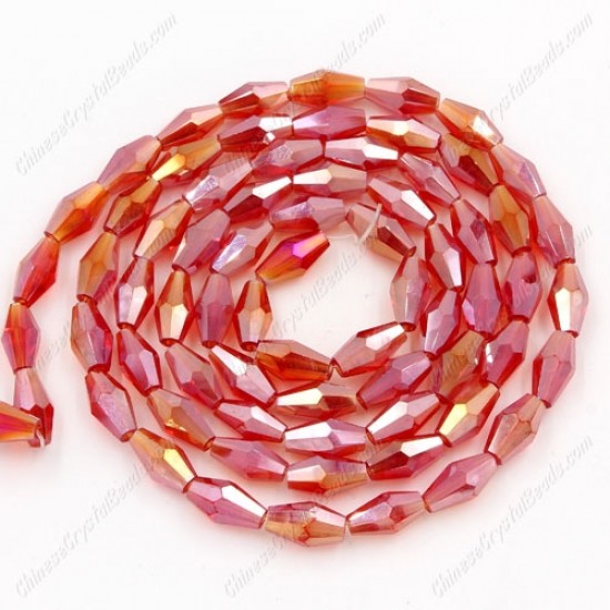 4x8mm crystal bicone beads, lt siam AB, about 72 beads per strand