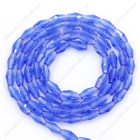 4x8mm crystal bicone beads, med sapphire, about 72 beads per strand
