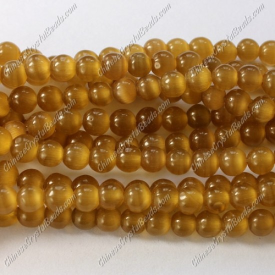 glass cat eyes beads strand 4/6/8/10/12mm, amber, about 15inch longer