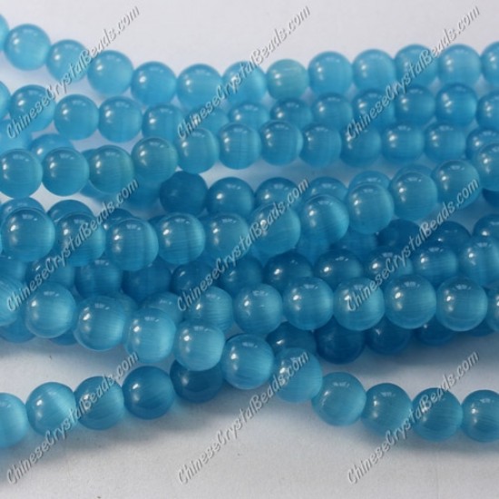 glass cat eyes beads strand 4/6/8/10/12mm, aqua, about 15inch longer