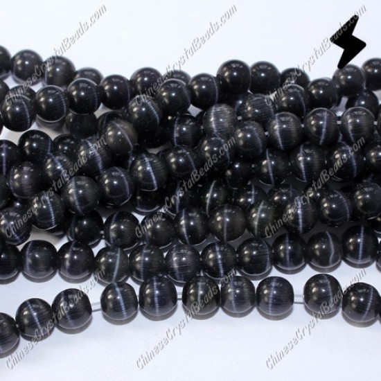 glass cat eyes beads strand 4/6/8/10/12mm, black, about 15inch longer