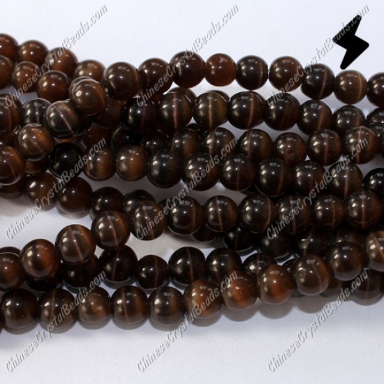 glass cat eyes beads strand 4/6/8/10/12mm, brown, about 15inch longer