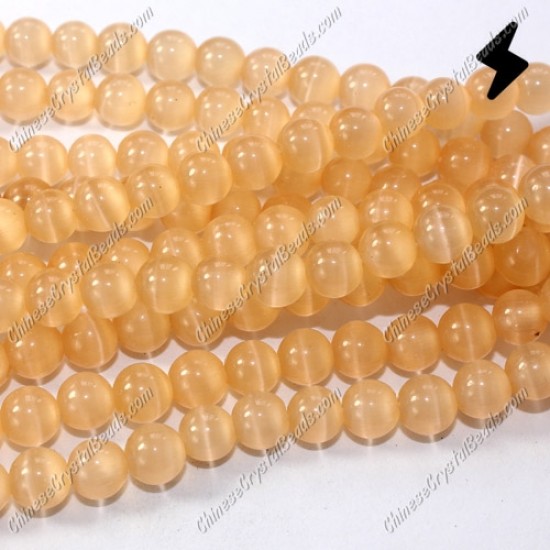 glass cat eyes beads strand 4/6/8/10/12mm, gold-champange, about 15 inch longer