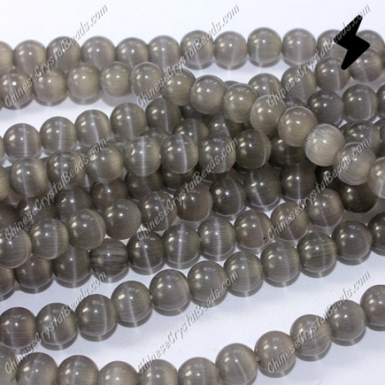 glass cat eyes beads strand 4/6/8/10/12mm, gray, about 15 inch longer