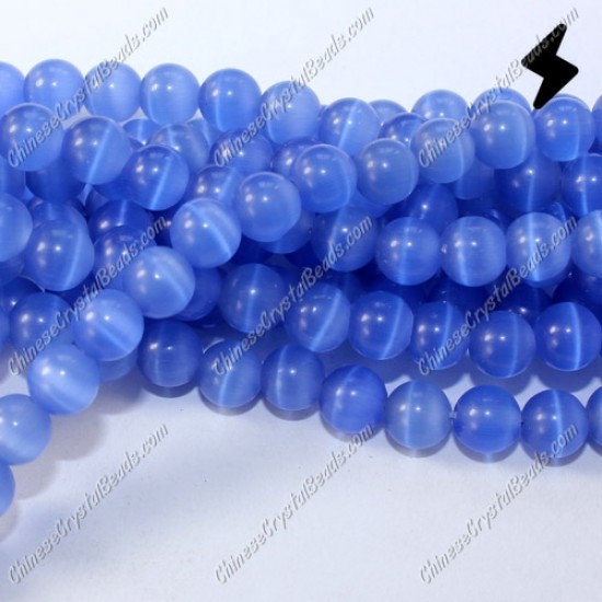 glass cat eyes beads strand 4/6/8/10/12mm, lt sapphire, about 15 inch longer