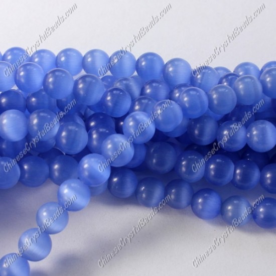 glass cat eyes beads strand 4/6/8/10/12mm, lt sapphire, about 15 inch longer