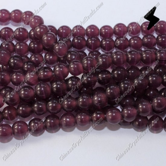 glass cat eyes beads strand 4/6/8/10/12mm, purple, about 15 inch longer