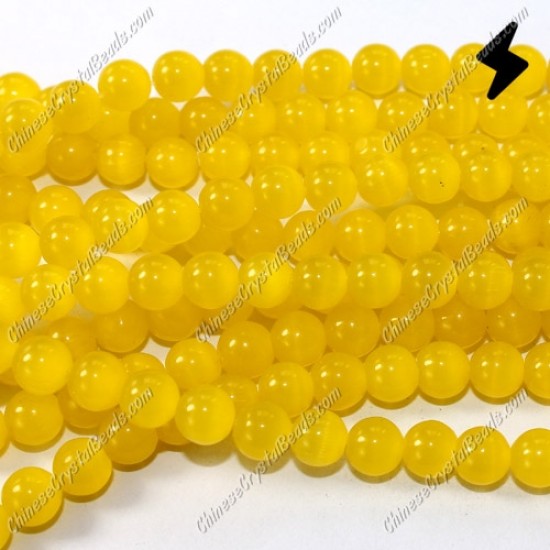 glass cat eyes beads strand 4/6/8/10/12mm, yellow, about 15 inch longer