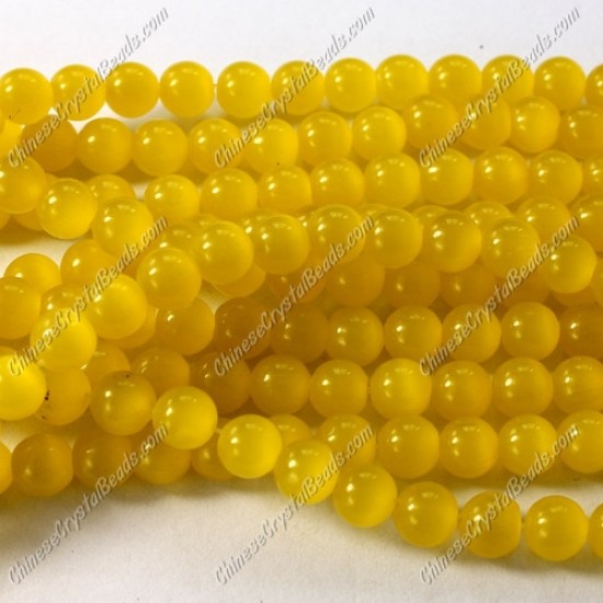 glass cat eyes beads strand 4/6/8/10/12mm, yellow, about 15 inch longer