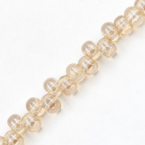 100Pcs 6mm rondelle earring shaped  glass beads, hole: 2mm, golden shadow