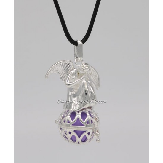 Angel wings Harmony Bola Angel Caller Balls Baby Chime Sounding Chime Ball Necklace, silver plated, 1 pc