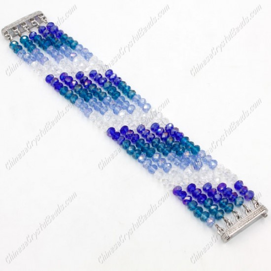 Big Magnetic Clasps crystal beads bracelet (kits), wide: 30mm, 7.5inch length