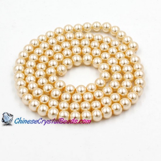 Glass Pearl Beads, Round, #10, different size for choice, Hole:Approx 1mm, Length:Approx 32 Inch