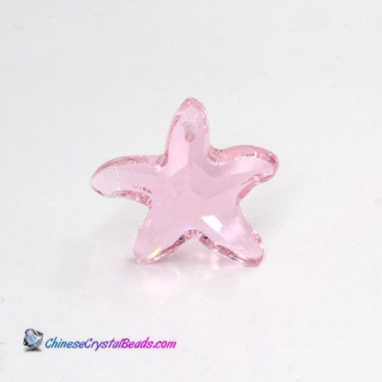 Pink Crystal Starfish Pendant Charm Necklace pendant, 30mm