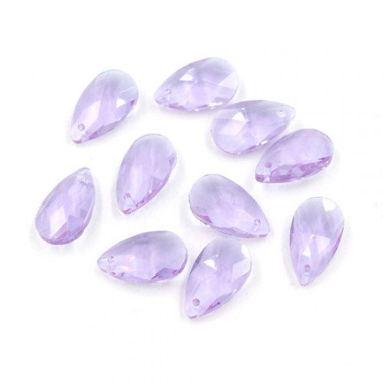 10Pcs 16x9mm Crystal beads Faceted Teardrop Pendant, Alexandrite(Color Changing), hole: 1mm