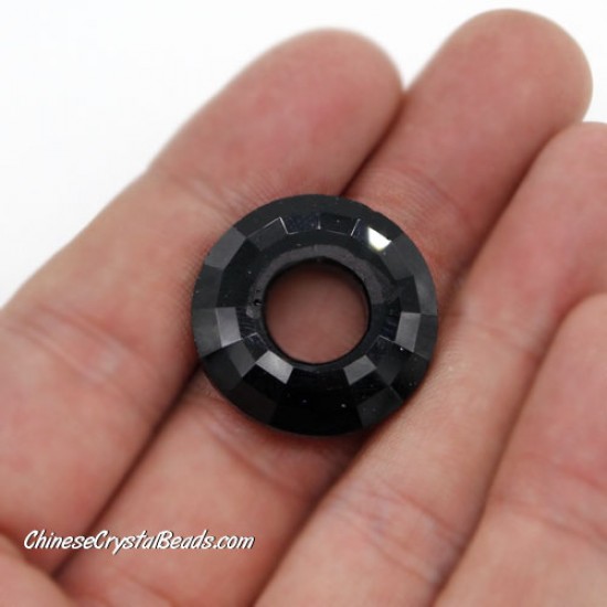 1Pc 25mm round Crystal Cosmic Ring 4139, black