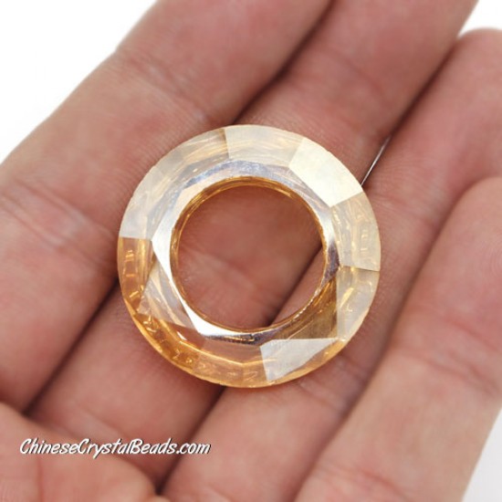 1Pc 30mm round Crystal Cosmic Ring 4139, golden shade