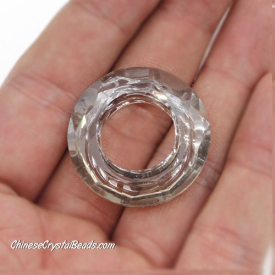 1Pc 30mm round Crystal Cosmic Ring 4139, silver shade