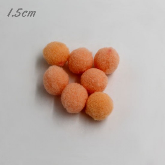 50Pcs 15mm Craft Fluffy Pom Poms Bobble ball, peach color