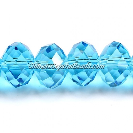 10x14mm Chinese Rondelle Crystal Beads, lt Aqua, 20 beads