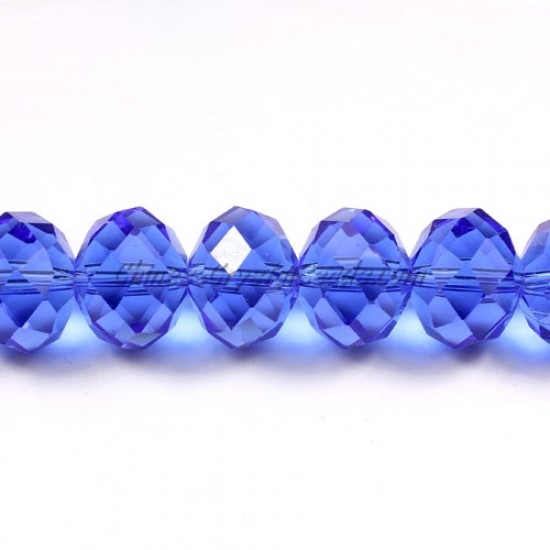 chinese crystal Rondelle Bead Strand, med Sapphire, 10x14mm ,20 beads