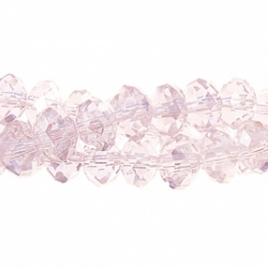 Chinese Rondelle Crystal Beads, Lt. Pink, 10x14mm, 20 beads