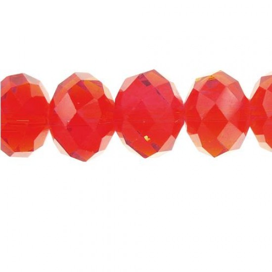 chinese crystal Rondelle Bead Strand, Lt. Siam, 10x14mm 20 beads
