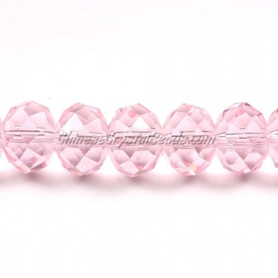 chinese crystal Rondelle Bead Strand, light pink, 14x16mm ,10 beads