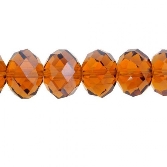 chinese crystal Rondelle Bead Strand, Med. Smoked Topaz, 12x16mm ,10 beads