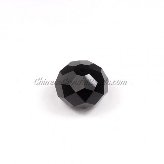 Chinese Rondelle Crystal Beads, black, 14x18mm ,10 beads
