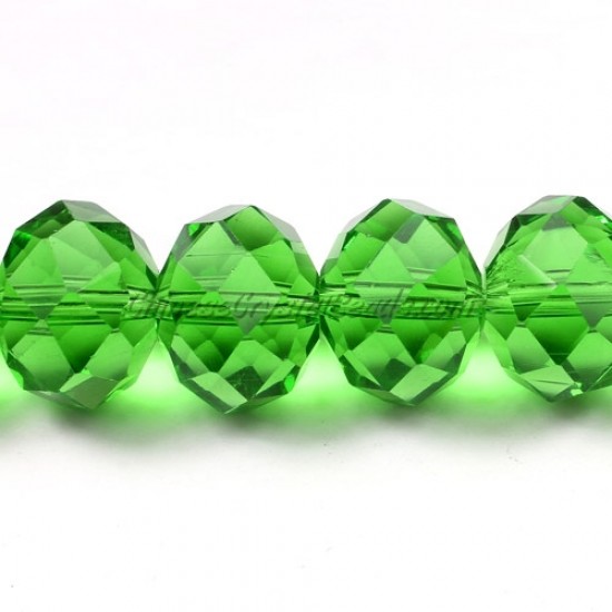 Chinese Rondelle Crystal Beads, fern green, 14x18mm ,10 beads