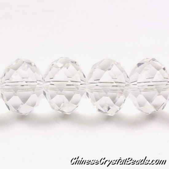 chinese crystal Rondelle Bead Strand, Clear, 14x18mm ,10 beads