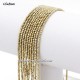 210Pcs 1.5x2mm rondelle crystal beads, lt gold, with Polyester thread