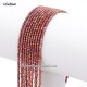 210Pcs 1.5x2mm rondelle crystal beads, red rainbow, with Polyester thread