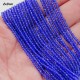 175Pcs 2x2mm round crystal beads sapphire with Polyester thread