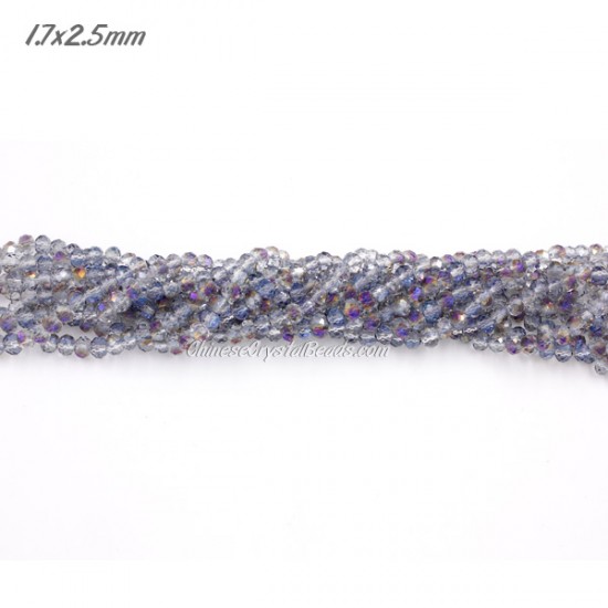 1.7x2.5mm half purple light rondelle crystal beads 190Pcs