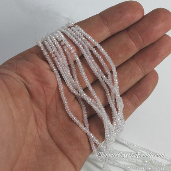 1.7x2.5mm rondelle crystal beads,  clear AB, 190Pcs