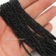 1.7x2.5mm rondelle crystal beads, black, 190Pcs