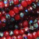 1.7x2.5mm rondelle crystal beads, dark red velvet half green light, 190Pcs