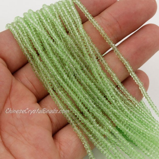 1.7x2.5mm rondelle crystal beads, lime green, 190Pcs