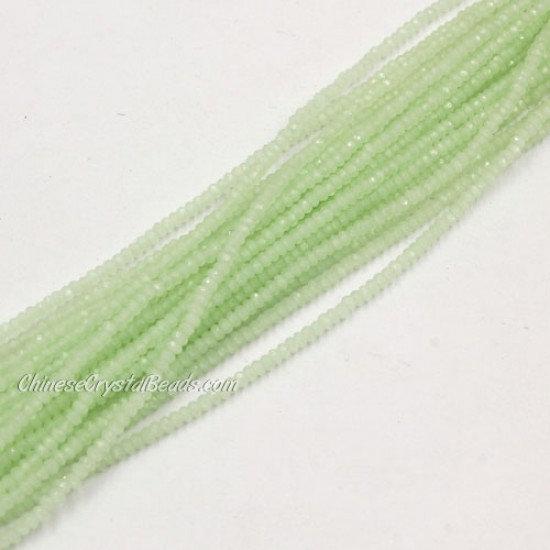 1.7x2.5mm rondelle crystal beads, lt green jade, 190Pcs